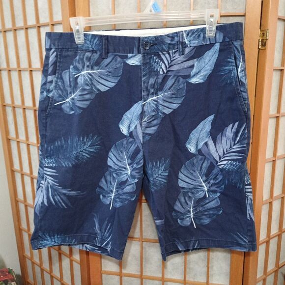 Old Navy Men’s Blue Palm Print Shorts 38 Built-In Flex Ultimate Slim Casual Summ - Picture 1 of 12